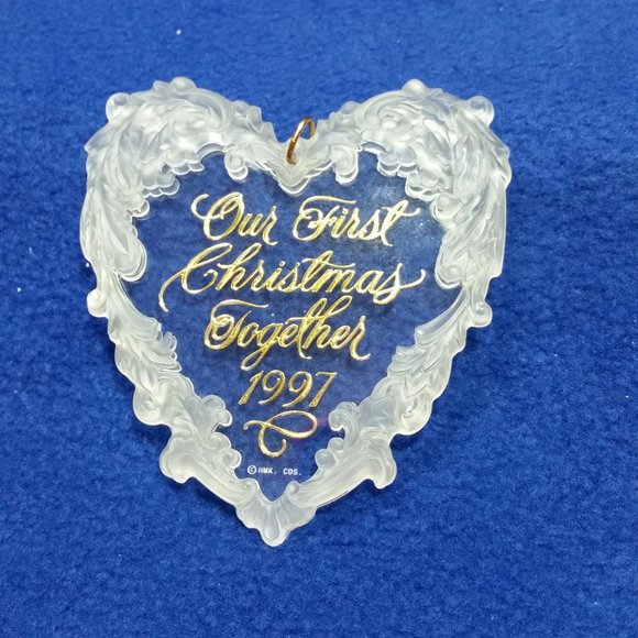 Hallmark Keepsake 1997 Our First Christmas Together Ornament Gold Crown In Box - Picture 2 of 10